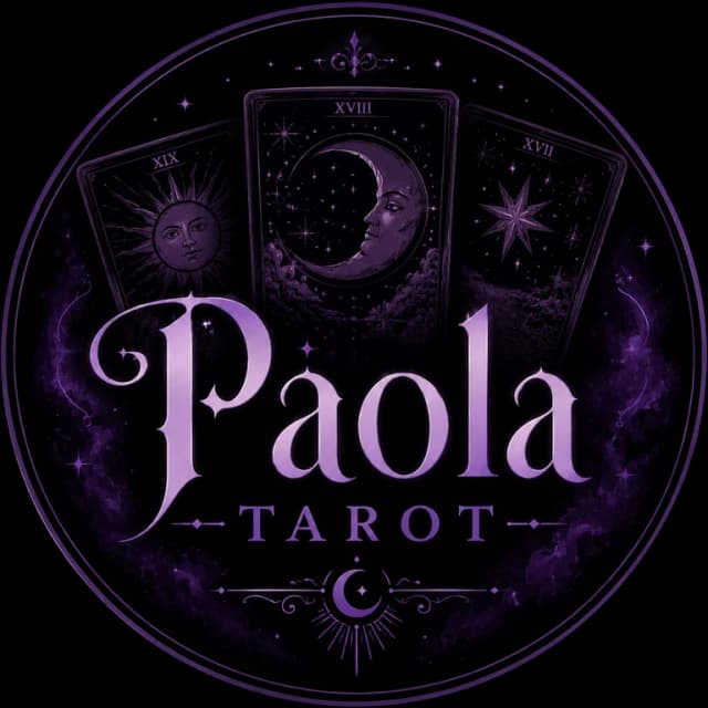 Paola Tarot — emblema con las cartas El Sol, La Luna y La Estrella
